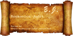 Boskovics Judit névjegykártya