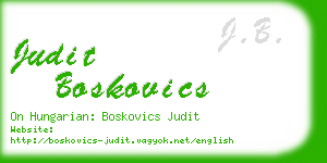 judit boskovics business card